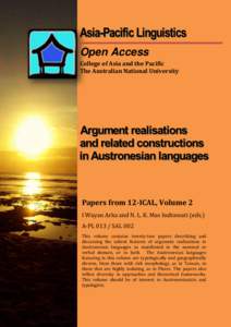Open Access College of Asia and the Pacific The Australian National University Papers from 12-ICAL, Volume 2 I Wayan Arka and N. L. K. Mas Indrawati (eds.)