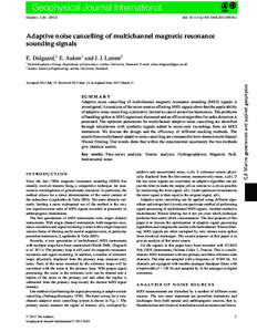 Geophysical Journal International Geophys. J. Intdoi: j.1365-246Xx  Adaptive noise cancelling of multichannel magnetic resonance