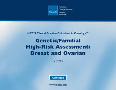 NCCN Clinical Practice Guidelines in Oncology™  Genetic/Familial High-Risk Assessment: Breast and Ovarian V[removed]