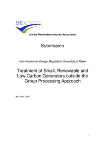 Marine Renewables Industry Association  Submission Commission for Energy Regulation Consultation Paper