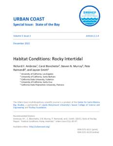 Oceanography / Physical geography / Marine biology / Aquatic ecology / Coastal geography / Systems ecology / Fisheries science / Fisheries / Intertidal zone / Intertidal ecology / Littoral zone / Rocky shore