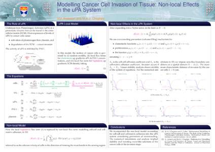 Modelling Cancer Cell Invasion of Tissue: Non-local Effects in the uPA System Vivi Andasari and M.A.J. Chaplain uPA Local Model  The Role of uPA
