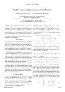 IFSA-EUSFLAT[removed]Weighted Trapezoidal Approximations of Fuzzy Numbers Przemysław Grzegorzewski1,2  Karolina Pasternak-Winiarska2