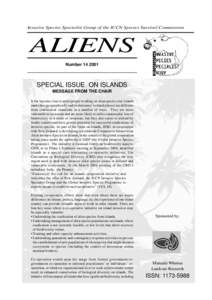 Invasive Species Specialist Group of the IUCN Species Survival Commission  ALIENS Number[removed]SPECIAL ISSUE ON ISLANDS