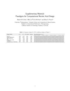 Supplementary Material: Paradigms for Computational Nucleic Acid Design Robert M. Dirks∗, Milo Lin¶, Erik Winfree†‡ and Niles A. Pierce§‡ ∗  Chemistry, ¶Undergraduate, †Computer Science and Computation & N