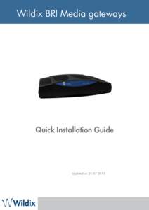 Wildix BRI Media gateways  Quick Installation Guide Updated on