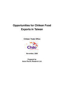 Opportunities for Chilean Food Exports in Taiwan