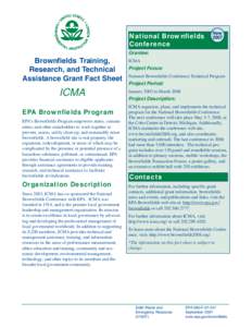 Brownfields Training, Research, and Technical Assistance Grant Fact Sheet - ICMA (September 2007)