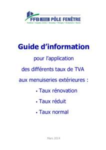 Guide d’information pour l’application des différents taux de TVA aux menuiseries extérieures : 