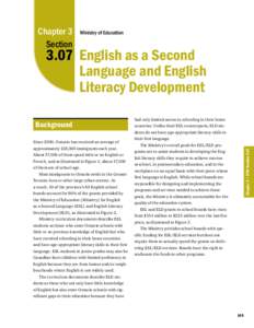 2005 Annual Report of the Office of the Auditor General of Ontario: 3.07 English as a Second Language and English Literacy Development