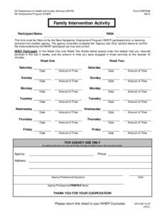 NH Department of Health and Human Services (DHHS) NH Employment Program (NHEP) Form NHEP268 06/12