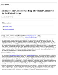 Display of the Confederate Flag at Federal Cemeteries in the United States