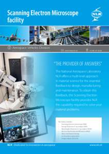 Scanning Electron Microscope facility Aerospace Vehicles Division  