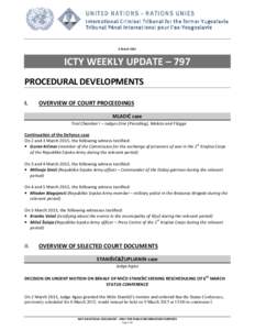 ICTY WEEKLY UPDATE – 797