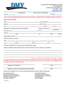 CED 20 - Compliance Enforcement Complaint Form