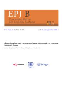 Eur. Phys. J. B[removed]: 423  DOI: [removed]epjb/e2013[removed]Gauge-invariant and current-continuous microscopic ac quantum transport theory