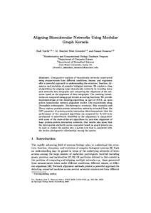 Aligning Biomolecular Networks Using Modular Graph Kernels Fadi Towﬁc1,2, , M. Heather West Greenlee1,3 , and Vasant Honavar1,2 1  Bioinformatics and Computational Biology Graduate Program