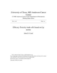 University of Texas, MD Anderson Cancer Center UT MD Anderson Cancer Center Department of Biostatistics Working Paper Series Year 