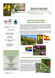 SAPIA NEWS SOUTHERN AFRICAN PLANT INVADERS ATLAS July 2010 ARC-Plant Protection Research Institute