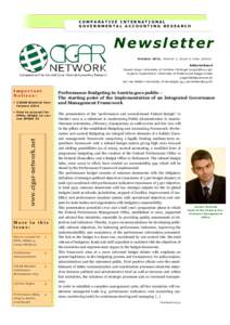 COMPARATIVE INTERNATIONAL GOVERNMENTAL ACCOUNTING RESEARCH Newsletter October 2012, Volume 3, Issue 4 (new series) Editorial Board