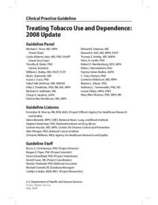 Treating Tobacco Use and Dependence: 2008 Update