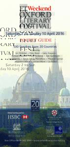 Saturday 2 to Sunday 10 Aprilpocket guide 500 Speakers from 20 Countries Featuring: Ian McKellen • Mary Beard • Garry Kasparov