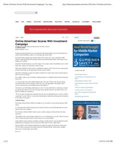 Online Advertiser Scores With Investment Campaign | Los Ang...  HOME HOME