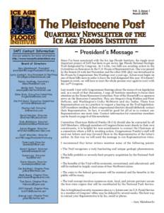 Vol. 3, Issue 1 March 2006 The Pleistocene Post  Quarterly Newsletter of the