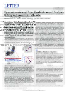 LETTER  doi:nature11897 Dynamics extracted from fixed cells reveal feedback linking cell growth to cell cycle