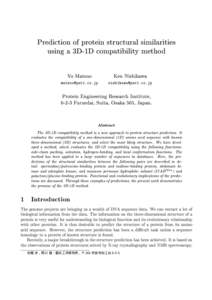 Prediction of protein structural similarities using a 3D-1D compatibility method Yo Matsuo  Ken Nishikawa
