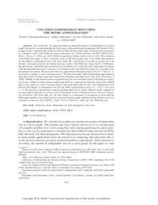 SIAM J. DISCRETE MATH. Vol. 25, No. 2, pp. 1012–1034 © 2011 Society for Industrial and Applied Mathematics  COUNTING INDEPENDENT SETS USING