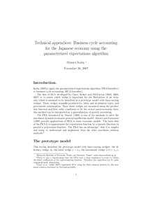 Technical appendices: Business cycle accounting for the Japanese economy using the parameterized expectations algorithm Masaru Inaba  ∗