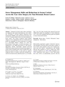 Cogn Ther Res:595–600 DOIs10608BRIEF REPORT  Stress Management Skills and Reductions in Serum Cortisol