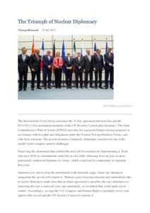 The Triumph of Nuclear Diplomacy Vienna/Brussels 14 JulREUTERS/Joe Klamar/Pool