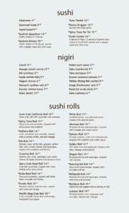 sushi Edamame 4.95 Tuna Tatakē Seaweed Salad 5.95