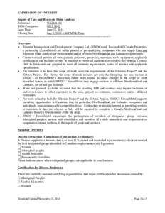 Microsoft Word - EOI Supply of Core and Reservoir Fluid Analysis Final.doc