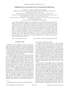 PHYSICAL REVIEW E, VOLUME 63, Equilibrium states and ground state of two-dimensional fluid foams F. Graner,1,* Y. Jiang,2 E. Janiaud,3 and C. Flament3 1