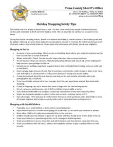 Holiday Shopping Safety Tips