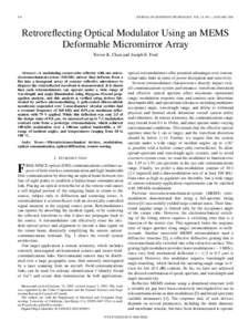 516  JOURNAL OF LIGHTWAVE TECHNOLOGY, VOL. 24, NO. 1, JANUARY 2006 Retroreflecting Optical Modulator Using an MEMS Deformable Micromirror Array