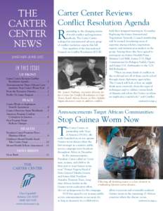 THE CARTER CENTER NEWS  Carter Center Reviews