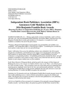 Independent Book Publishers Association / Sunbelt Publications / Hannah Fielding