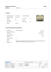 Component specification  Buzzer PBWOE  Index A