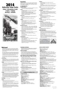 2014 Nebraska State Parks Visitor Information Guide Lodging . Camping Meetings . Activities
