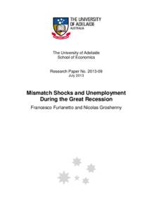The University of Adelaide School of Economics Research Paper No[removed]July 2013