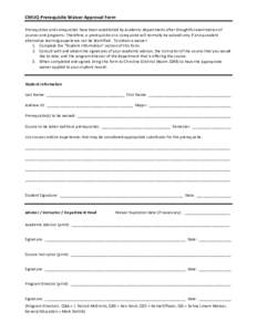 Microsoft Word - CMUQ Prerequisite Waiver Approval Form