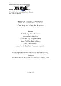 Study on seismic performance evaluation of existing buildings in Bucharest, Romania