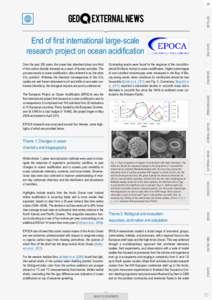 ARTICLES  29 The European Project on Ocean Acidification (EPOCA) was the first international project that focused on ocean acidification and its