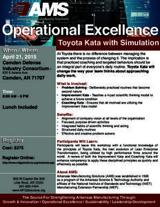 When / Where April 21, 2015 Camden Defense Industry Consortium 625 S Adams Ave.