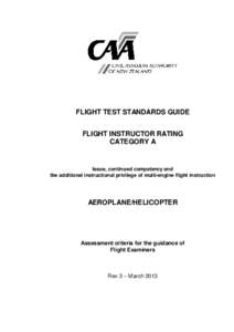 Flight Test Standards Guide - Flight Instructor Rating Category A Aeroplane/Helicopter