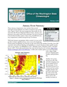 !  ! Office of the Washington State ! Climatologist! February 4, 2015